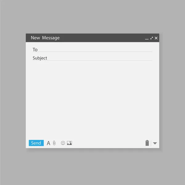 Ηλεκτρονικό ταχυδρομείο κενού προτύπου αλληλογραφίας Internet. Παράθυρο ηλεκτρονικού ταχυδρομείου. Απεικόνιση διανύσματος. Eps10 — Διανυσματικό Αρχείο