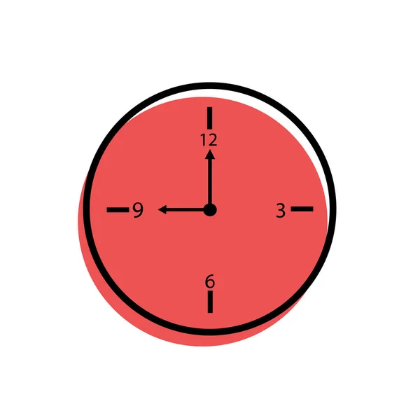 Icône horloge. Design plat. Icône vectorielle . — Image vectorielle