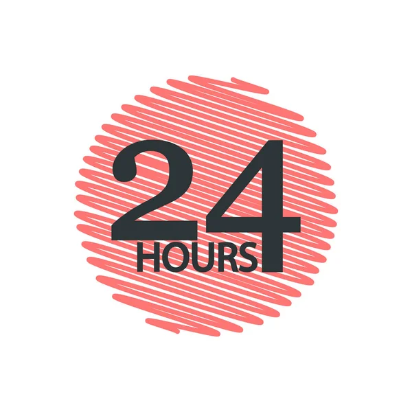 Works round the clock 24 hours. Vector illustration. — Stock Vector