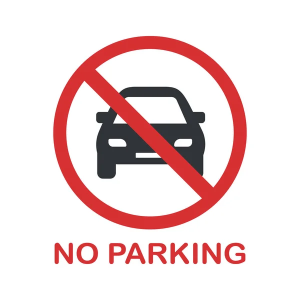 Não há sinal de proibição de estacionamento. Não podes estacionar um carro aqui. . — Vetor de Stock