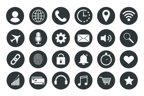 Conjunto de iconos web. Iconos para el teléfono, para el sitio, para el ordenador . — Archivo Imágenes Vectoriales