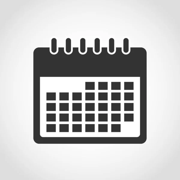 Εικονίδιο ημερολογίου. Μαύρο και άσπρο ημερολόγιο — Διανυσματικό Αρχείο