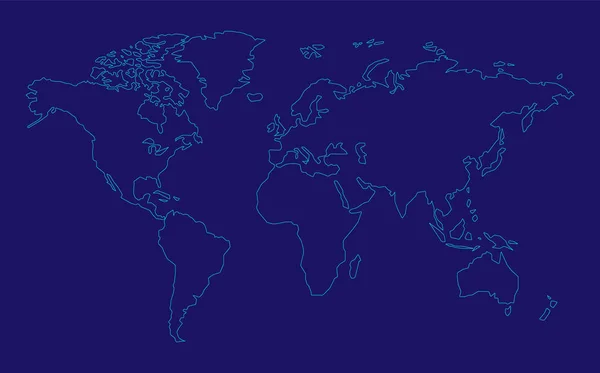Weltkarte. Planeten. Umrisse einer Weltkarte. — Stockvektor
