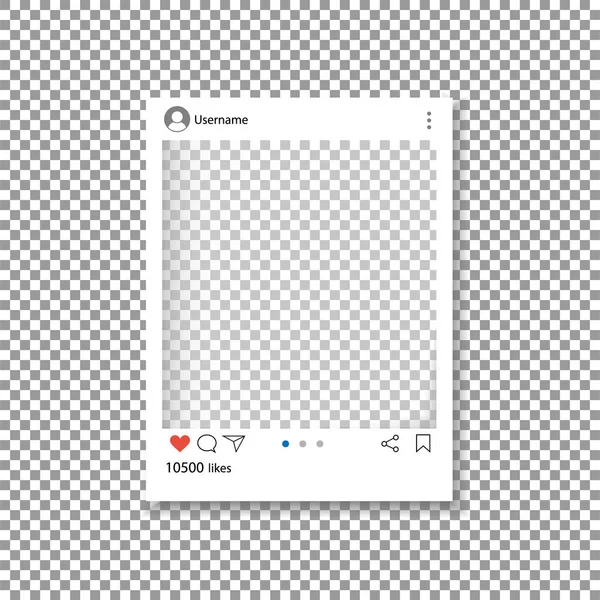 사진 프레임 소셜 네트워크 레이아웃. — 스톡 벡터