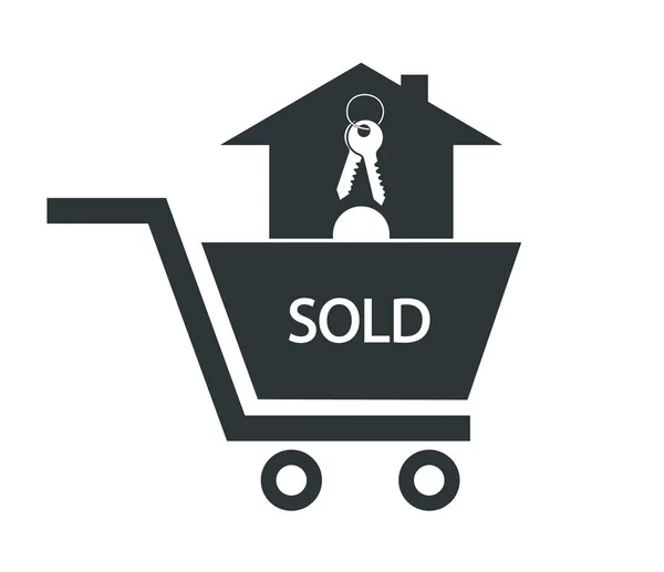 House sold icon. Selling a house. — Stock Vector