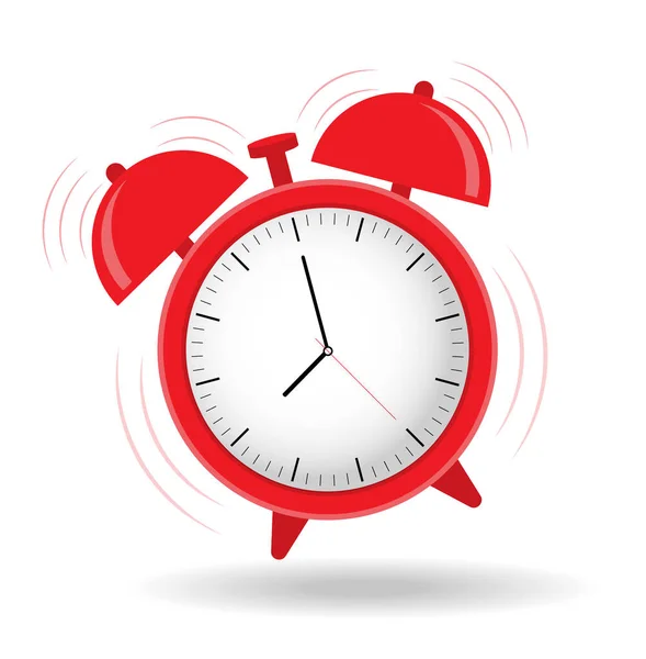 The alarm clock is ringing. Wake up. Time to get up Flat design. — Stock Vector