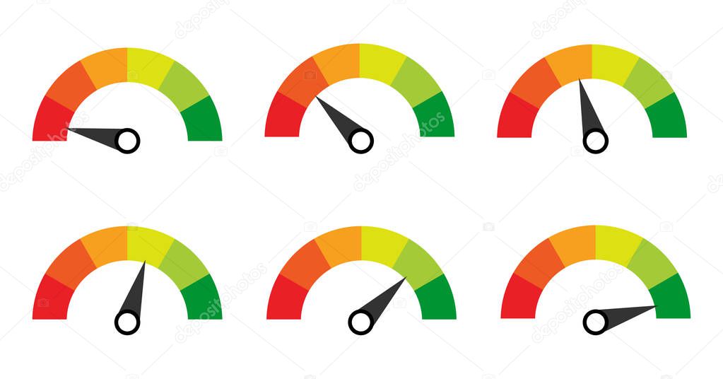 Scale. Gauge. Meter. Indicators with different indicators.