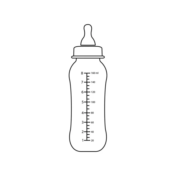 Baby bottle. Contour illustration. — Stock Vector