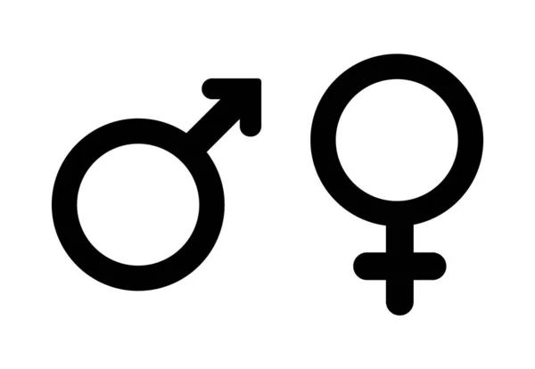 Männliches und weibliches Symbol. männliche und weibliche Geschlechtersymbole. — Stockvektor