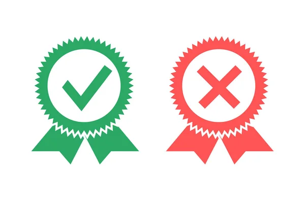 À faire et à ne pas faire badge rouge et vert — Image vectorielle