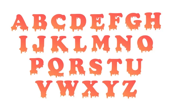 El alfabeto de goteo con relleno de gradiente . — Vector de stock
