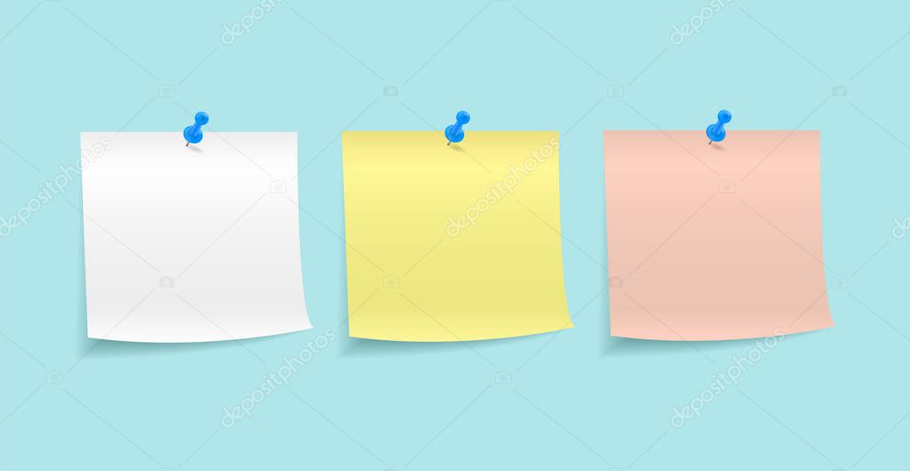 Paper notes pinned by a button. Stickers. Notes for the message.