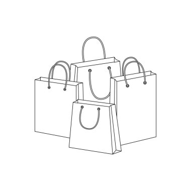 Alışveriş torbaları. İçerik illüstrasyonu.