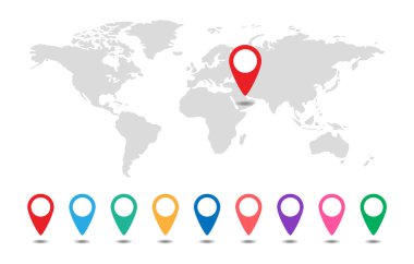 göstergeli dünya haritası.