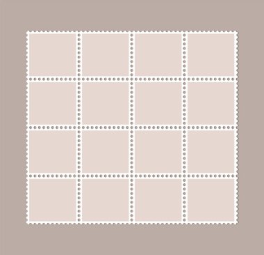 Boş posta pulları. Delinmiş posta pulları. Posta mektubu için pul.