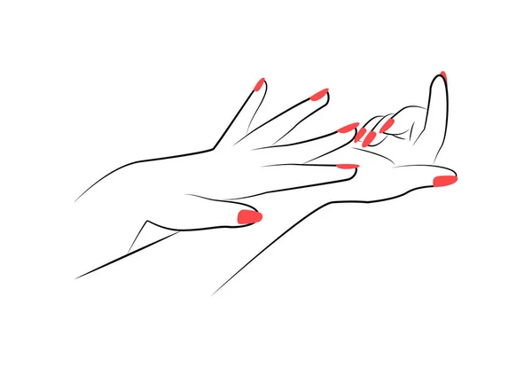 Las manos de las mujeres con una hermosa manicura . — Archivo Imágenes Vectoriales