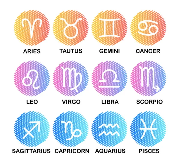 Horoscope. Panneaux du zodiaque - conception de sites. Astrologie . — Image vectorielle