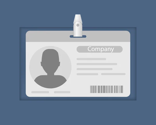 Documento de identidad del empleado de la empresa, tarjeta de identificación, tarjeta de información sobre el empleado . — Vector de stock