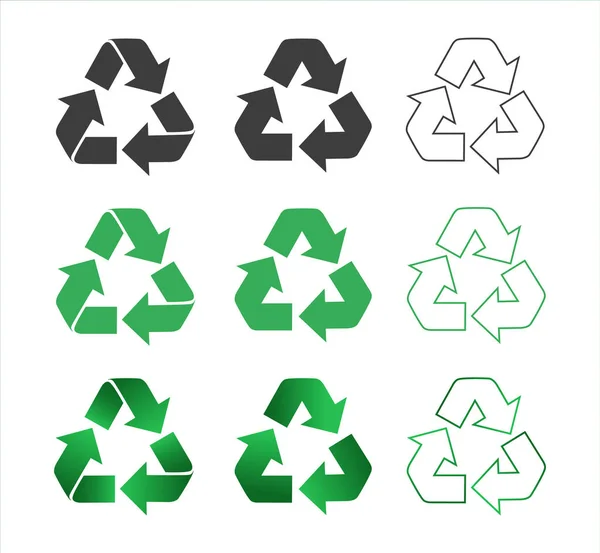 Zet iconen recyclen. Vectorpictogram. — Stockvector