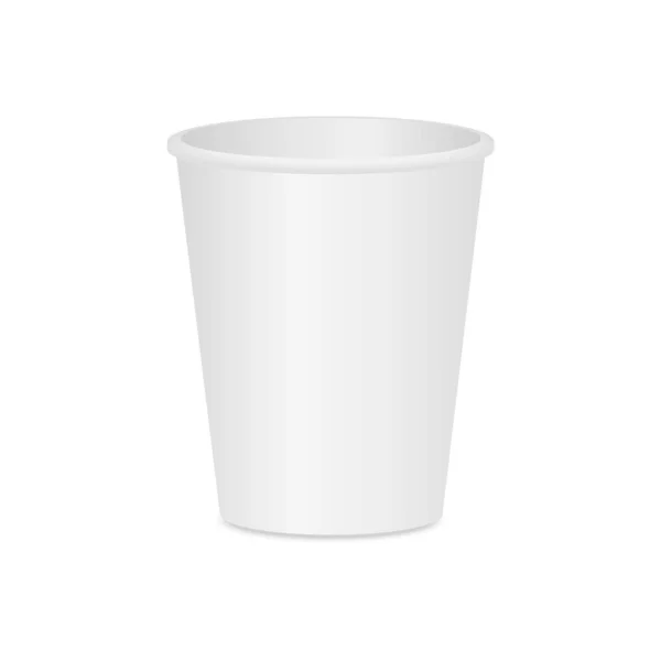 Tek kullanımlık beyaz karton bardak. Kahve ya da çay için bir fincan. Düzen bardakları.