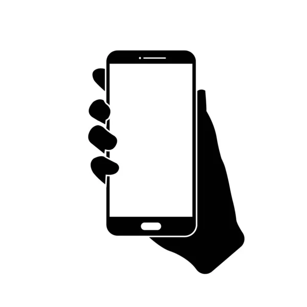 Рука тримає значок смартфона. Мобільний телефон в руці . — стоковий вектор