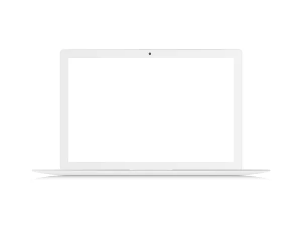 Realistische laptop, witte laptop mockup — Stockvector