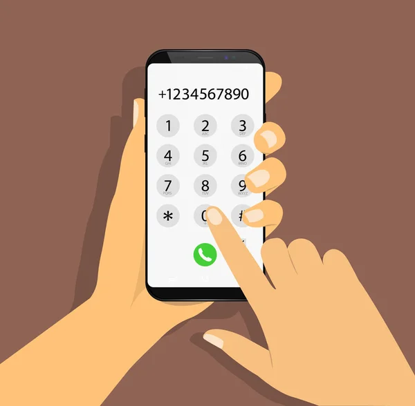 Numarayı arıyorum. Elimde telefon var. Düz tasarım.