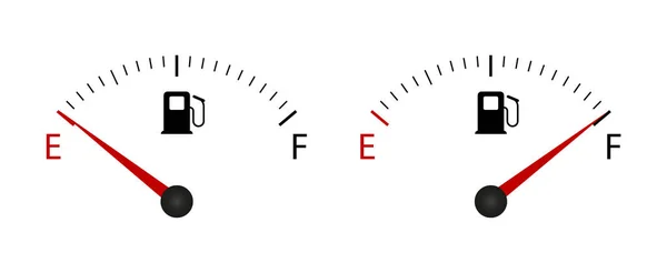 Medidor de indicador de combustible. Medidor de combustible. Ilustración vectorial . — Vector de stock