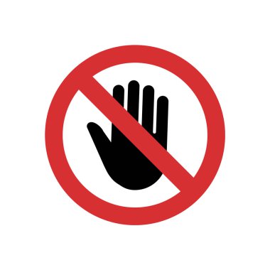 Dur işareti. Elle vektör simgesi.