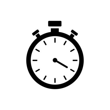 Kronometre siyah simgesi. Vektör işareti.