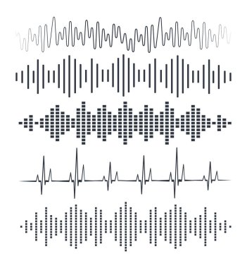 Ses dalgaları ayarlandı. Ses Oynatıcı, müzikal nabız, eşitleyici.