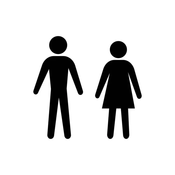 Mann und Frau Ikone. männliches und weibliches Zeichen. Toilettensymbol. — Stockvektor