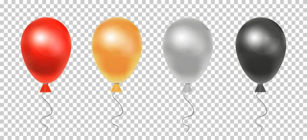 Ensemble de ballons réalistes. Ballons sur un fond transparent. Illustration vectorielle . — Image vectorielle