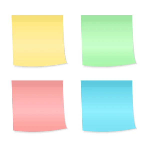 Des notes papier. Autocollants colorés. Notes pour le message . — Image vectorielle