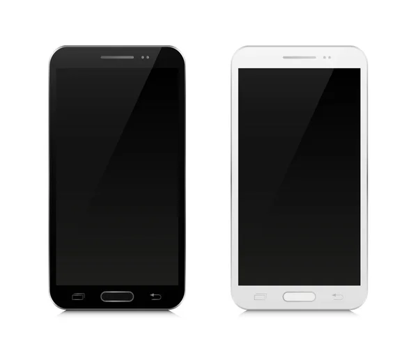 Realistic Smartphones White Black — Stock Vector