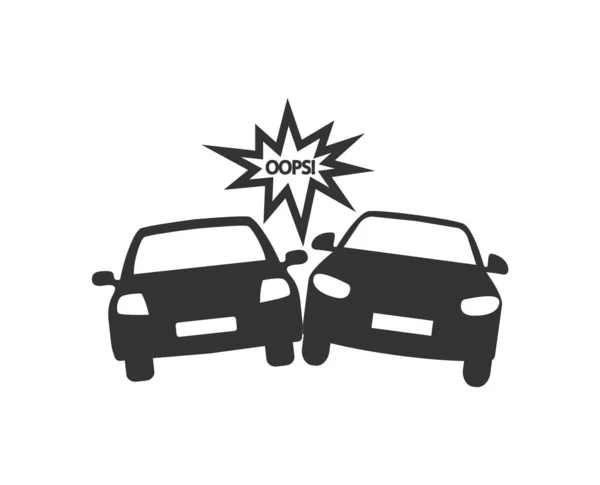 Autounfall-Ikone. Unfallzeichen. — Stockvektor