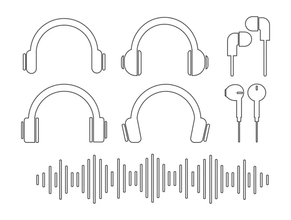 Set of headphones icons. Vector illustration. — Stock Vector