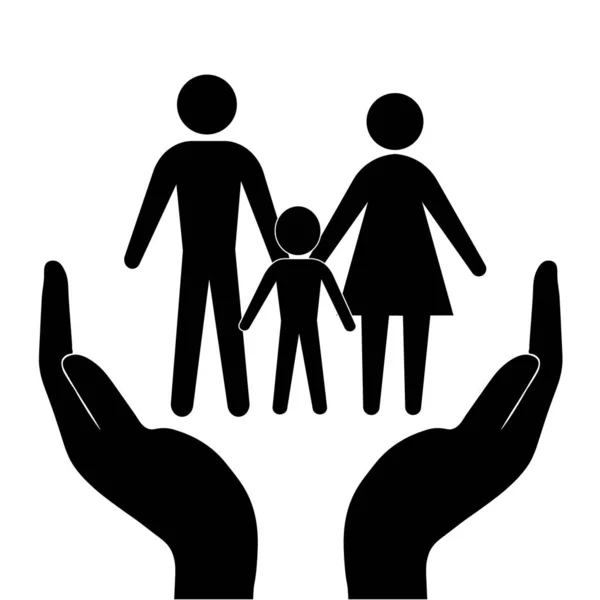 Familiensymbole. Familie mit Kindern. — Stockvektor