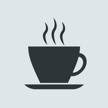 Zarif bir fincan kahve ya da çay ikonu. Vektör illüstrasyonu.