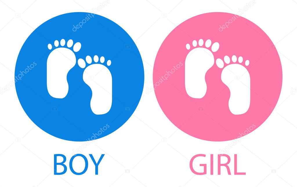 Boy and Girl Baby Icon - vector illustration, eps 10