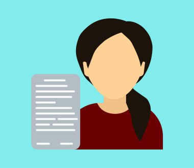 İşe alım için özgeçmiş başvurusu. Kız iş buluyor. Düz tasarım.