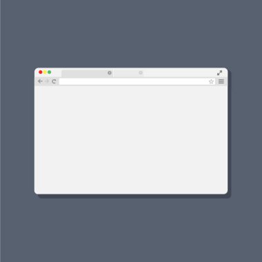 Web tarayıcı penceresi. Tarayıcı penceresini aç. Düz dizayn. Gölgeli tarayıcı penceresi.