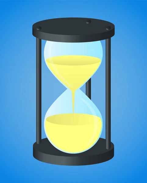 Realistic hourglass. Transparent vector sand clock. — Stock Vector