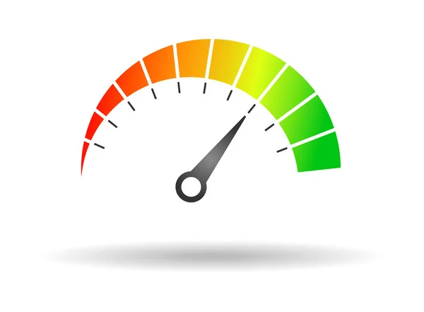 Snelheidsmeter. Indicator. Schaal. Kleurrijk ontwerp. — Stockvector