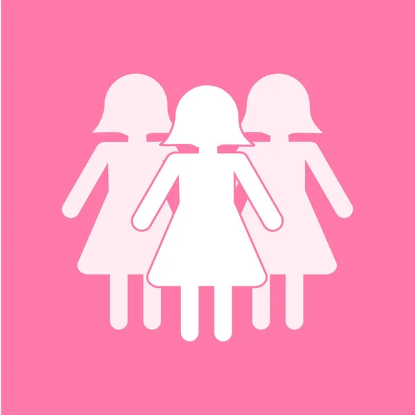 Groep van drie vrouwen icoon. Vectorillustratie. — Stockvector