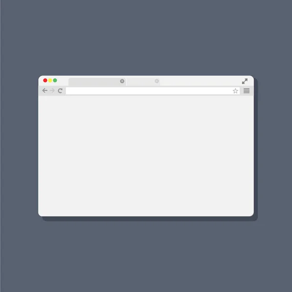 Web tarayıcı penceresi. Tarayıcı penceresini aç. Düz dizayn. Gölgeli tarayıcı penceresi. — Stok Vektör