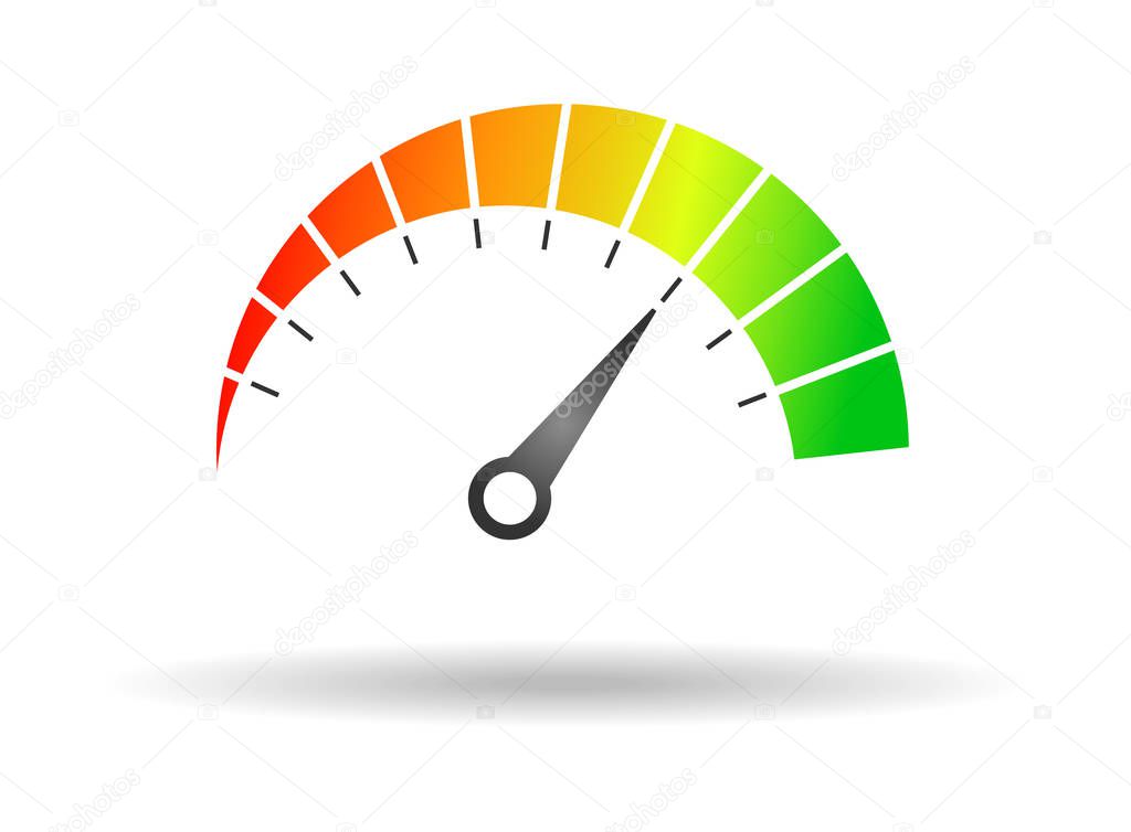 Speedometer. Indicator. Scale. Colorful design.