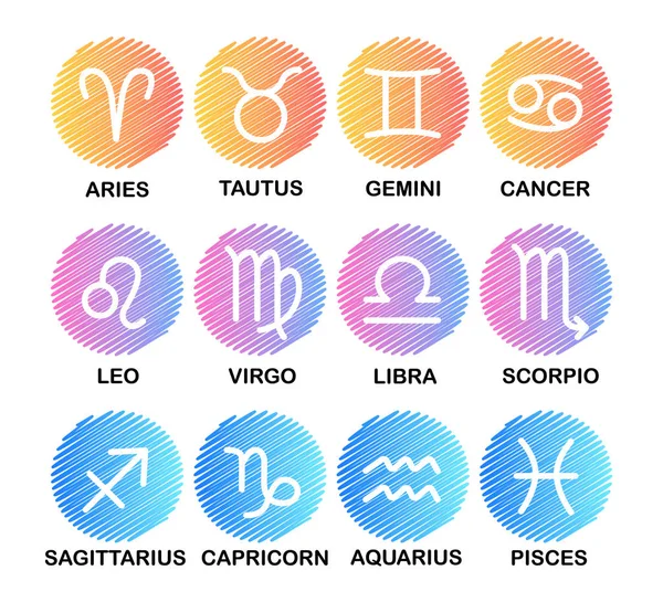 Oroscopo. Segni di zodiaco - progetto per siti. Astrologia . — Foto Stock