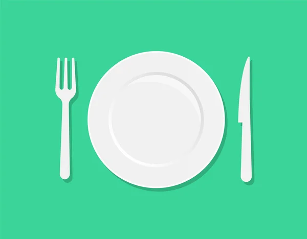 Cutlery. Plate fork and knife. Vector illustration. — Stock Photo, Image