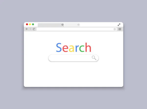 Finestra del browser Web da cercare. Motore di ricerca su Internet . — Foto Stock